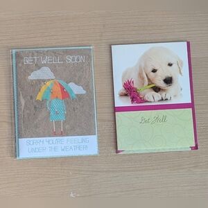 Set of 2 "Get Well Soon" Cards